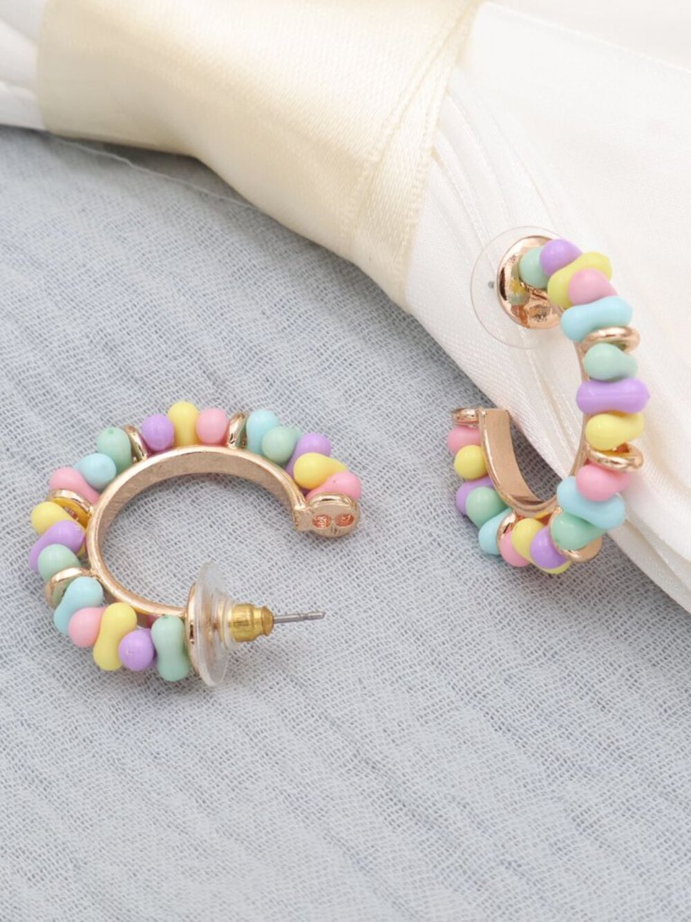 Simply Vera Vera Wang Beaded Hoop Earrings - Picture 2 of 2